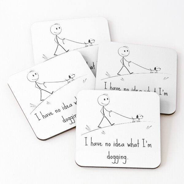 Item preview, No Idea What I’m Dogging – Funny Dog Walking Stickman – Minimalist Humor designed and sold by samet-bas.