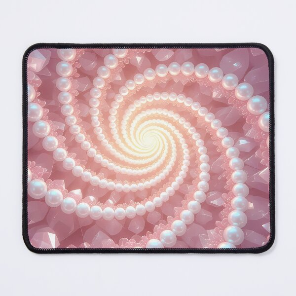 Item preview, Glowing Spiral of Pearls, Pink Crystals, Pearl Spiral Art (image size 8320x12480) designed and sold by Digital-Davinci.