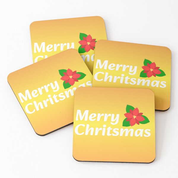 Item preview, Merry Christmas Poinsettia Design – Warm Yellow Christmas Card Style designed and sold by katerin17.