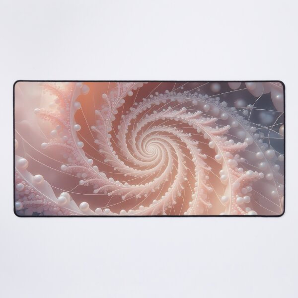 Item preview, Glowing Spiral of Pearls & Corals, Pink Spiral Art (image size 8320x12480) designed and sold by Digital-Davinci.