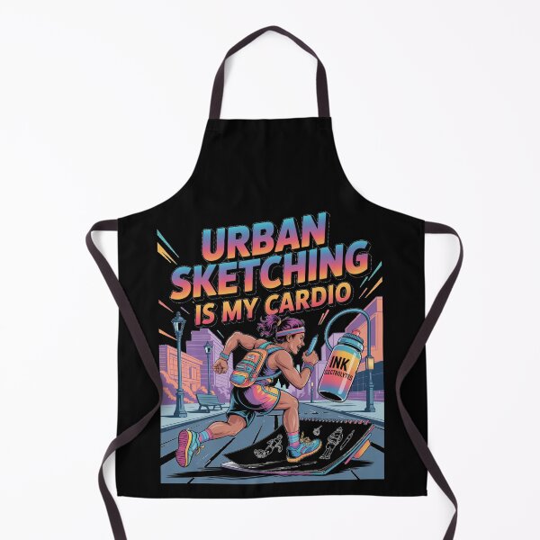 Item preview, urban sketching - ink and watercolor - city sketcher - artist on the go - travel sketching - pen and ink lover - hand-drawn - sketching streetwear - creative life apparel - sketchbook designed and sold by JansenGS.