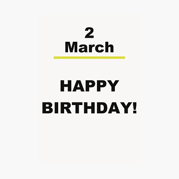 Item preview, Minimalist Happy Birthday Design — March 2 designed and sold by ariksworld.