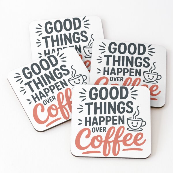 Item preview, Good Things Happen Over Coffee – Positive Coffee Vibes Sticker designed and sold by Lulunza.