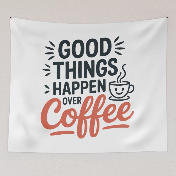 Item preview, Good Things Happen Over Coffee – Positive Coffee Vibes Sticker designed and sold by Lulunza.