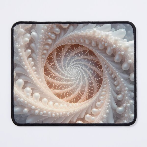 Item preview, Spiral of Plants with Pearls, White Spiral Art (image size 8320x12480) designed and sold by Digital-Davinci.