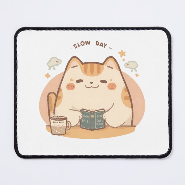 Item preview, Squinty Study Time – Cute Chubby Cat Reading a Mini Dictionary designed and sold by SlowDayFriends.