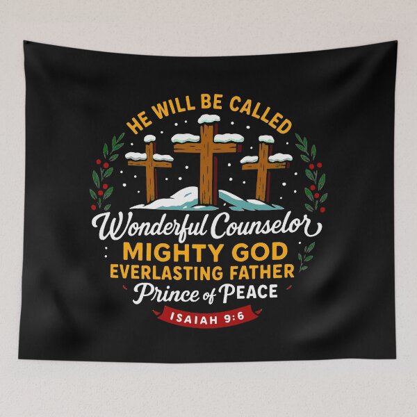 Item preview, Isaiah 9:6 Wonderful Counselor Mighty God Everlasting Father Prince of Peace designed and sold by plushism.
