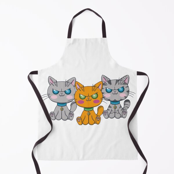 Item preview, Trio of angry kawaii cats designed and sold by EyeTrickster.