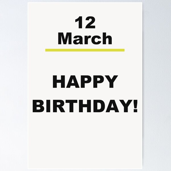 Item preview, Minimalist Happy Birthday Design — March 12 designed and sold by ariksworld.