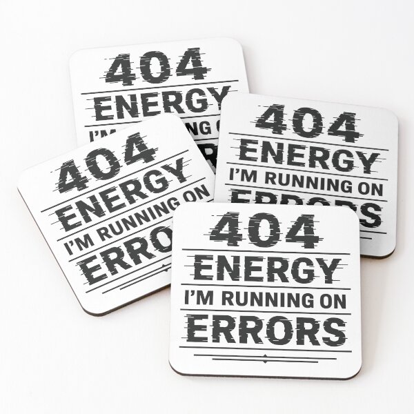 Item preview, 404 Energy: I’m Running on Errors – Big Dev Typo Graphic designed and sold by techy-rrr.