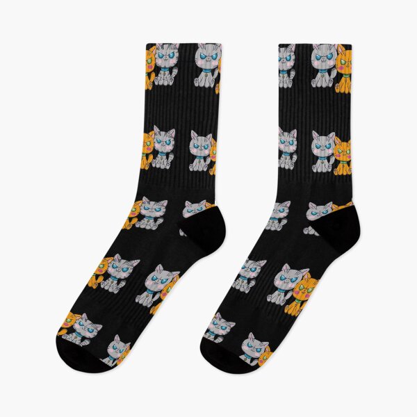 Item preview, Trio of angry kawaii cats on a black background designed and sold by EyeTrickster.
