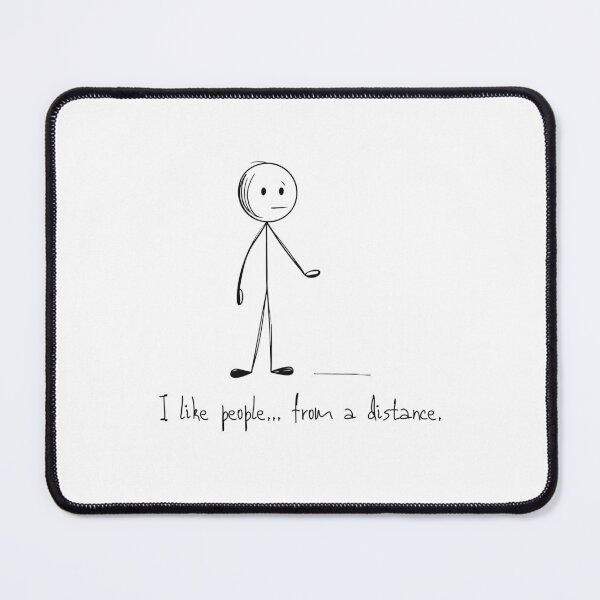 Item preview, Introvert Humor – I Like People from a Distance – Minimalist Stickman Quote designed and sold by samet-bas.
