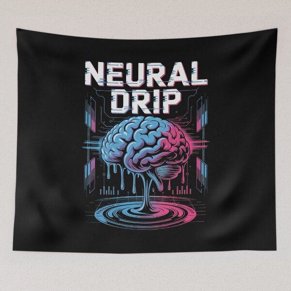 Item preview, NEURAL DRIP Brain Science Design | Cyberpunk Neuroscience Tech Geek Computer Gift  designed and sold by pixelpopplanet.