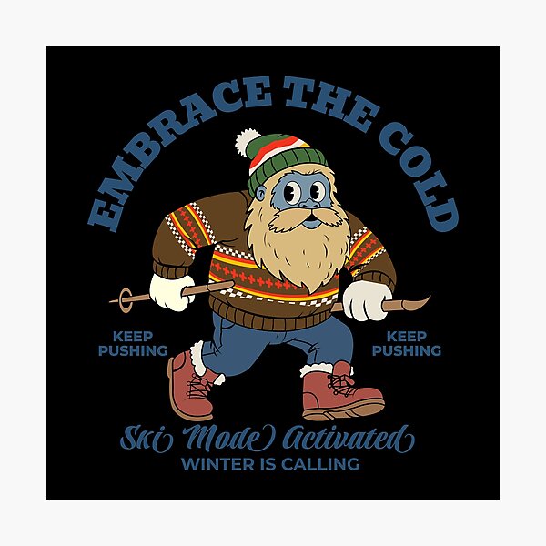 Item preview, Vintage Ski Yeti: Embrace The Cold Retro Winter Sports Gift designed and sold by Quipzzy.