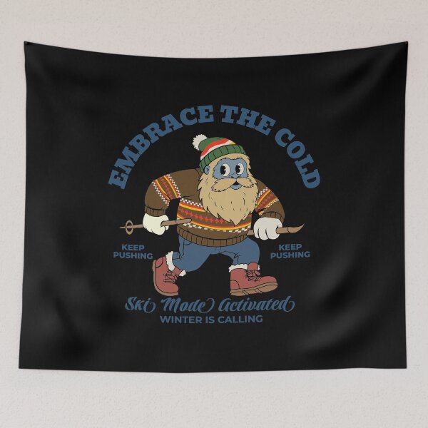 Item preview, Vintage Ski Yeti: Embrace The Cold Retro Winter Sports Gift designed and sold by Quipzzy.