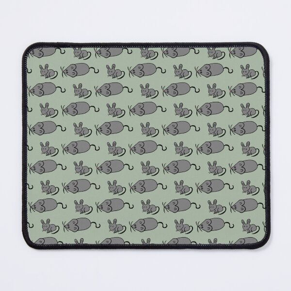 Item preview, Cute Grey Mouse and Rat Doodle Seamless Pattern - Minimalist Sage Green Print designed and sold by NgernPhanLan.