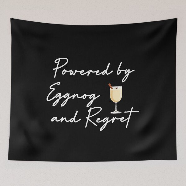 Item preview, Powered by Eggnog and Regret T-Shirt | Funny Christmas Party Quote designed and sold by SylwiaPrint.