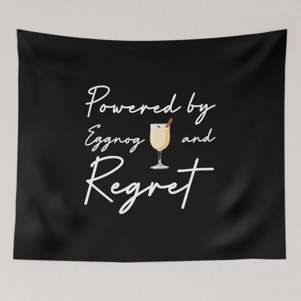 Item preview, Powered by Eggnog and Regret T-Shirt | Funny Christmas Party Quote designed and sold by SylwiaPrint.