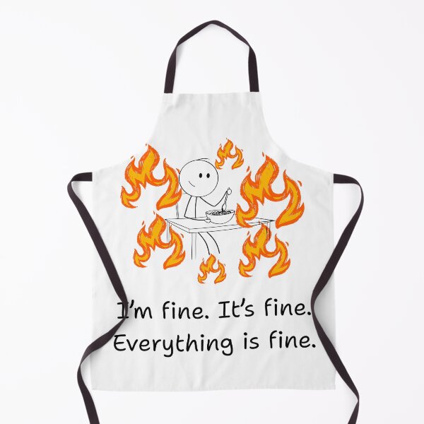 Item preview, Everything Is Fine – Dark Humor Burning Stickman – Minimalist Meme Art designed and sold by samet-bas.