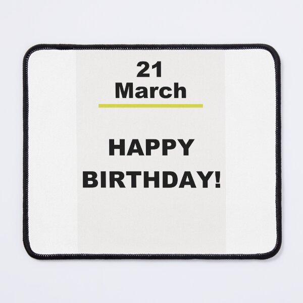 Item preview, Minimalist Happy Birthday Design — March 21 designed and sold by ariksworld.
