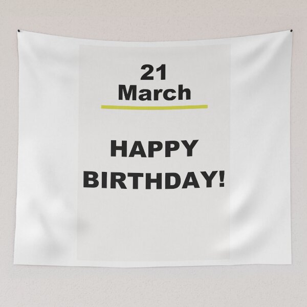 Item preview, Minimalist Happy Birthday Design — March 21 designed and sold by ariksworld.