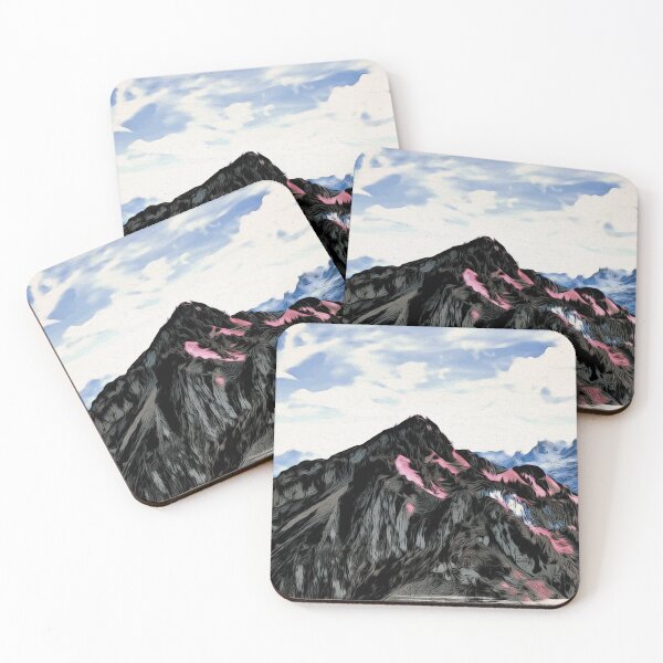 Item preview, Alpine Glow – Sleeping Sun in Moku Hanga Style / Swiss Artwork Photography designed and sold by Raphael Wolf.