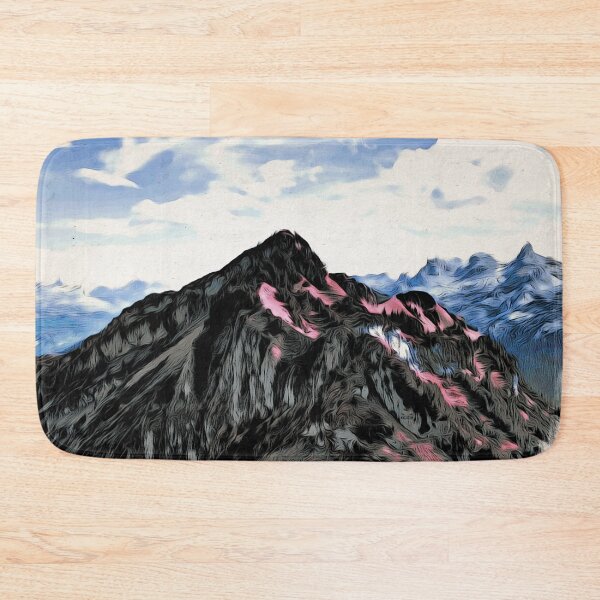 Item preview, Alpine Glow – Sleeping Sun in Moku Hanga Style / Swiss Artwork Photography designed and sold by Raphael Wolf.