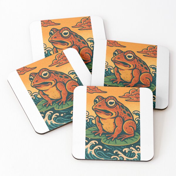 Item preview, Vintage Japanese Frog Rising From Waves – Retro Ukiyo-e Art designed and sold by MysticHall.
