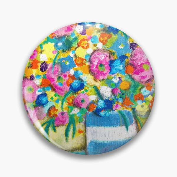 Item preview, Flowers in a Blue Striped Vase designed and sold by Patti Buss.
