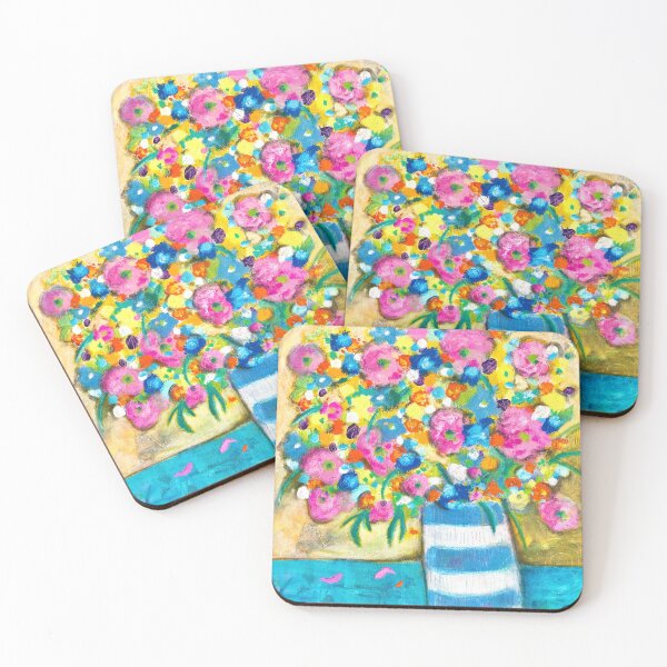Item preview, Flowers in a Blue Striped Vase designed and sold by Patti Buss.