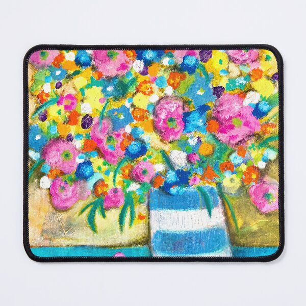 Item preview, Flowers in a Blue Striped Vase designed and sold by Patti Buss.