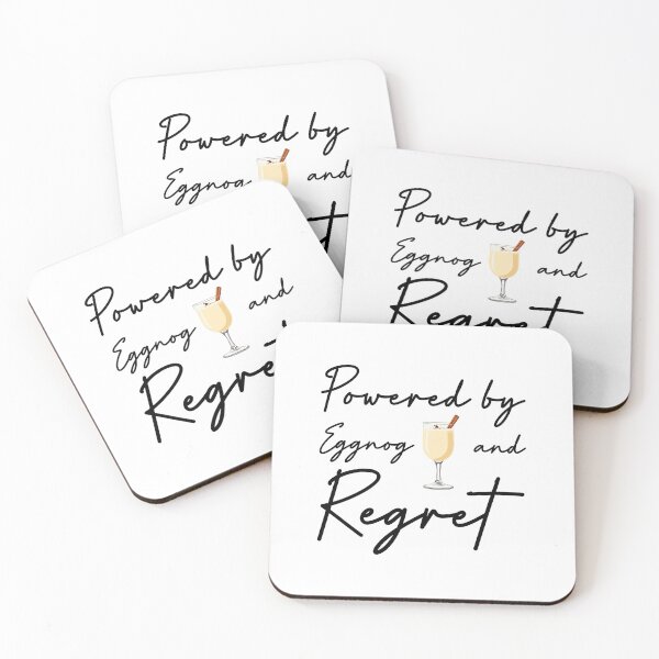 Item preview, ​Powered by Eggnog and Regret T-Shirt | Funny Christmas Party Quote designed and sold by SylwiaPrint.