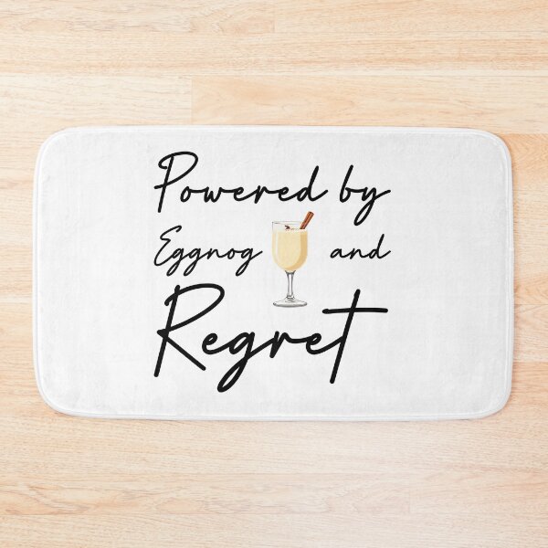Item preview, ​Powered by Eggnog and Regret T-Shirt | Funny Christmas Party Quote designed and sold by SylwiaPrint.