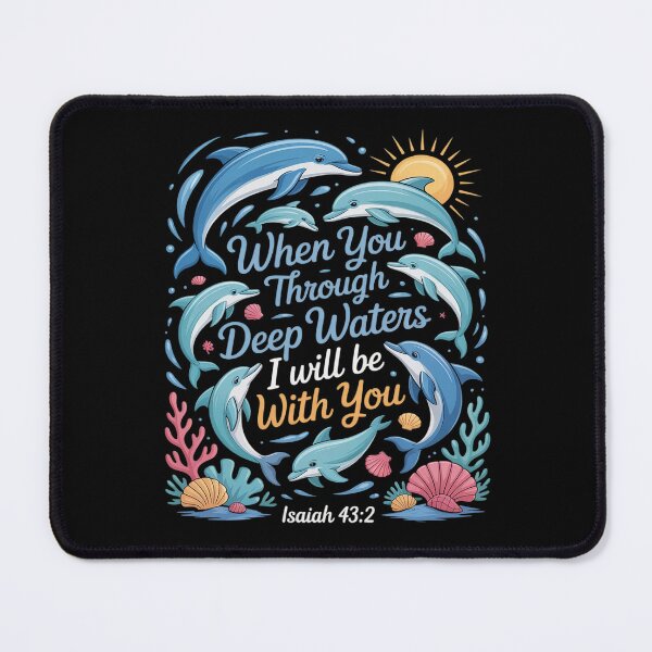 Item preview, Ocean Faith Quote with Dolphins and Deep Waters designed and sold by NetoGalaxy.