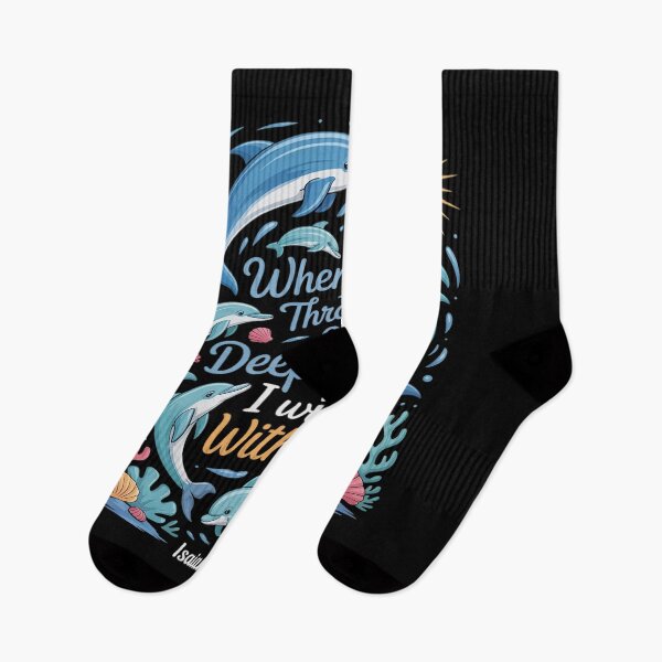 Item preview, Ocean Faith Quote with Dolphins and Deep Waters designed and sold by NetoGalaxy.