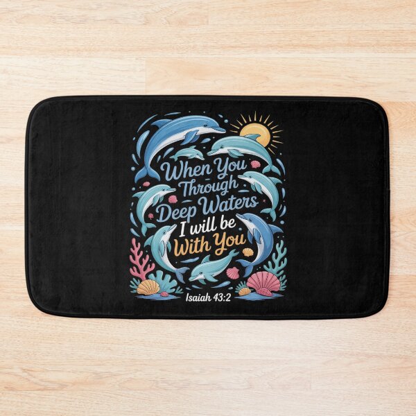 Item preview, Ocean Faith Quote with Dolphins and Deep Waters designed and sold by NetoGalaxy.