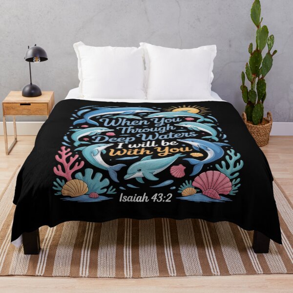Item preview, Ocean Faith Quote with Dolphins and Deep Waters designed and sold by NetoGalaxy.