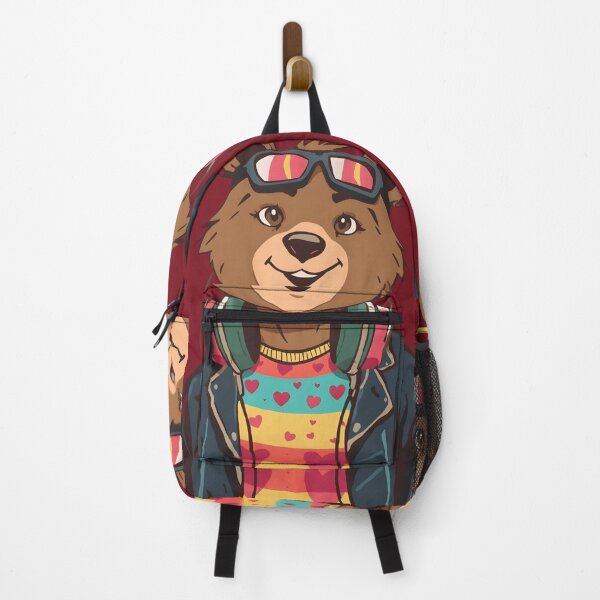 Item preview, Happy Teddy Bear Mascot – Heart Pattern Shirt & Soft Vibe Art designed and sold by Oriam Vision - Gaia Essence.