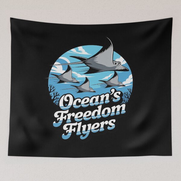 Item preview, Oceans Freedom Flyers Eagle Ray Wildlife Art designed and sold by NetoGalaxy.