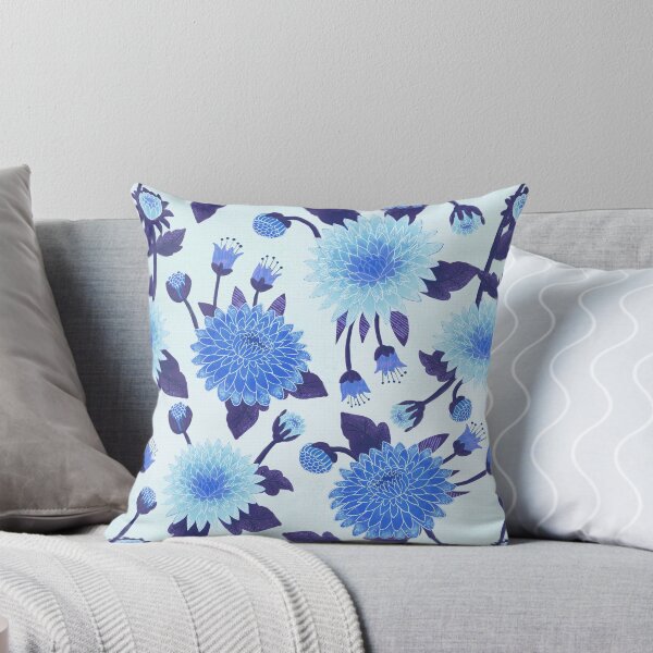 Aperçu de l'œuvre Chrysanthèmes peints en bleu créée et vendue par pholiumsigma_design.