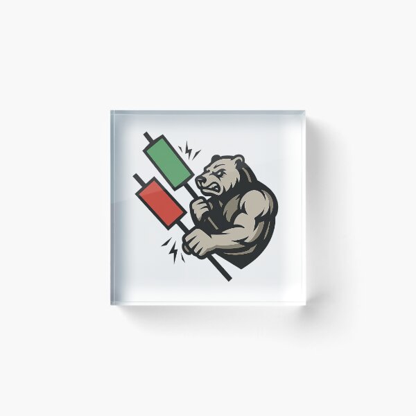 Item preview, Candle Warrior – Oversized Bull vs Bear Candlestick Battle designed and sold by techy-rrr.