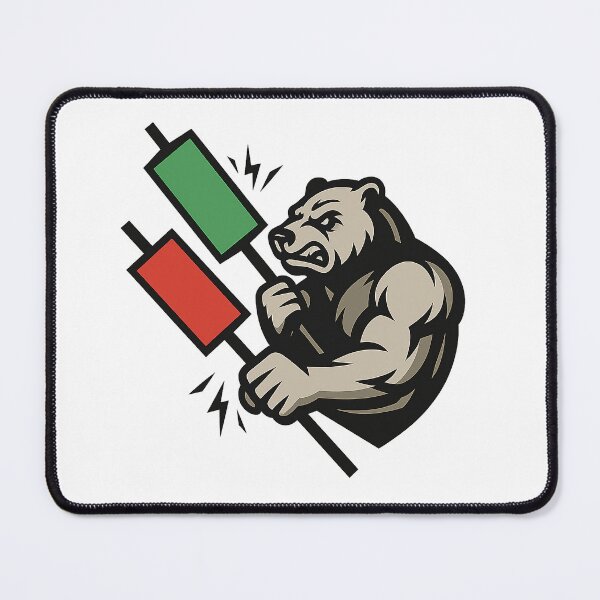 Item preview, Candle Warrior – Oversized Bull vs Bear Candlestick Battle designed and sold by techy-rrr.