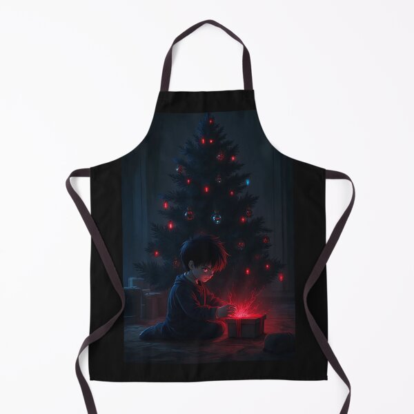 Item preview, Dark Anime Scary Boy Opening Gift by Christmas Tree designed and sold by OhmAuraArt.