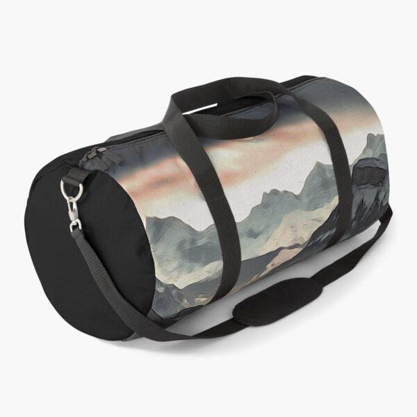 Item preview, Evening glow in the Alps – Winter dramaturgy in the Moku Hanga style / Swiss Artwork Photography designed and sold by Raphael Wolf.
