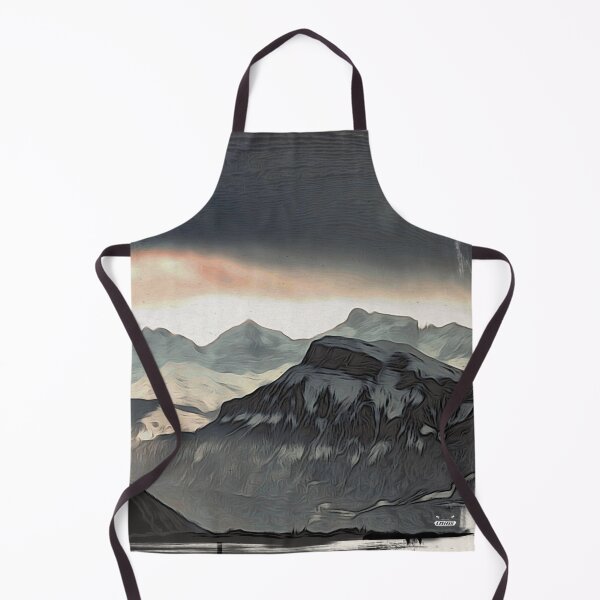 Item preview, Evening glow in the Alps – Winter dramaturgy in the Moku Hanga style / Swiss Artwork Photography designed and sold by Raphael Wolf.
