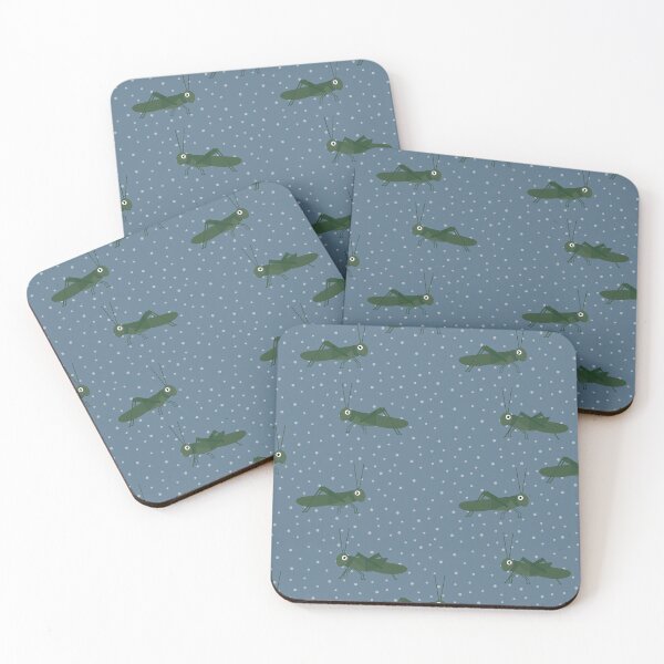Item preview, Grasshoppers on blue designed and sold by reneesillus.
