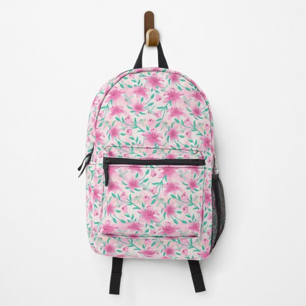 Artikelvorschau, Rosa bemalte Lilien mit Libellen entworfen und verkauft von pholiumsigma_design.