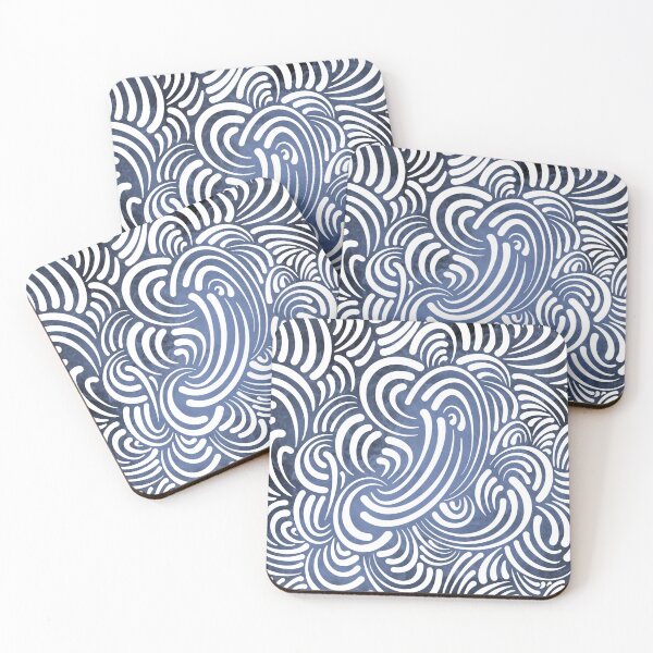 Item preview, Arctic Flow – Abstract Pattern in White and Blue designed and sold by astermoonleaf.
