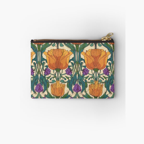 Item preview, Pretty Floral Zipper Pouch / Small Bag for Makeup, Pens & Accessories designed and sold by NoteCrush.