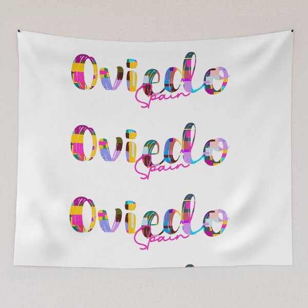 Item preview, Oviedo, Spain, Vibrant Abstract City Typography Art designed and sold by Wanderful-roads.